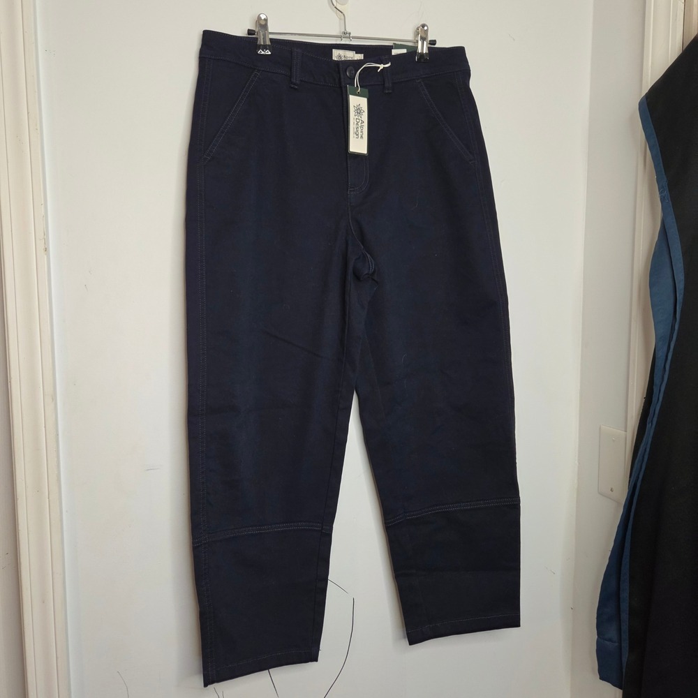 Alpine‎ Design Womens High Rise Barrel Pant Deep Navy Blue Cropped Size 10
